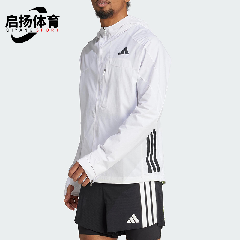Adidas/阿迪达斯正品2025男士连帽训练跑步休闲运动外套JF3471