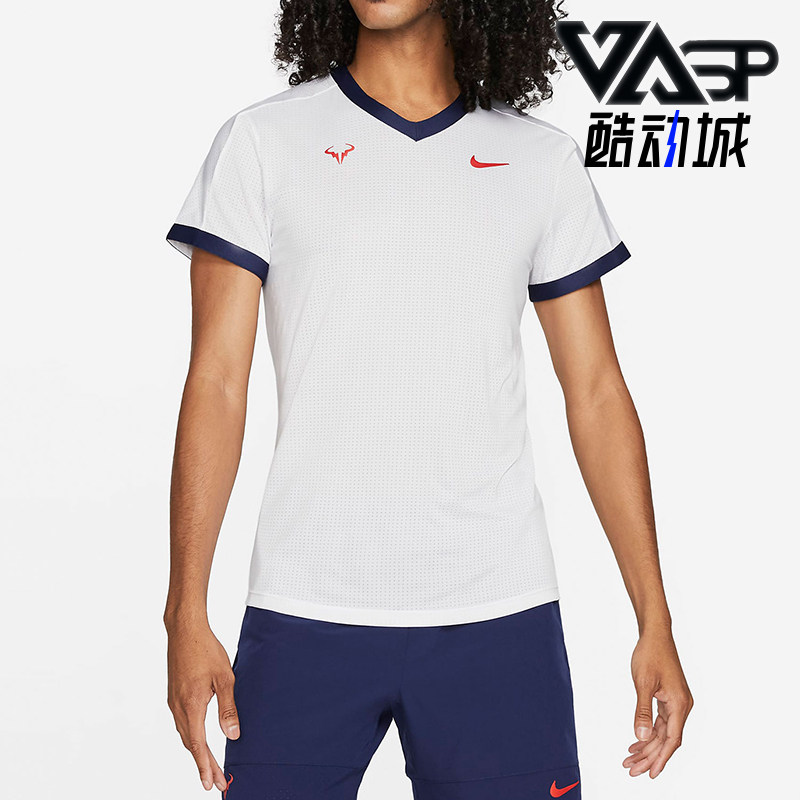 Nike/耐克正品新款女白蓝色网球训练经典轻盈网球T恤CV2803-101