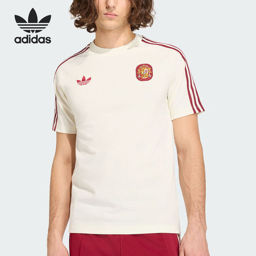 Adidas/阿迪达斯官方正品三叶草男士修身针织圆领运动T恤JZ2256