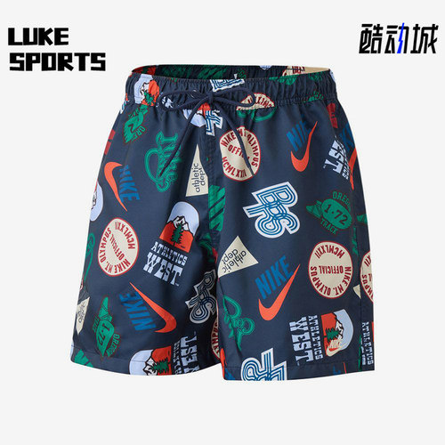 Nike/耐克正品运动系带满印休闲短裤新款男经典短裤IF0718-451
