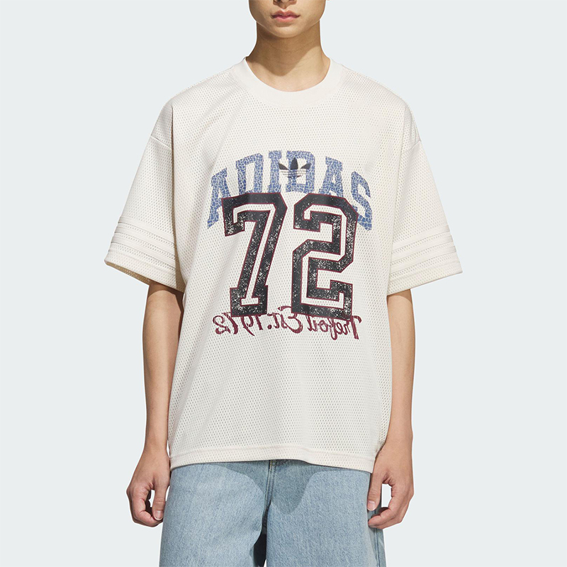 Adidas/阿迪达斯正品三叶草男士网眼印花宽松经典休闲短袖KF0721