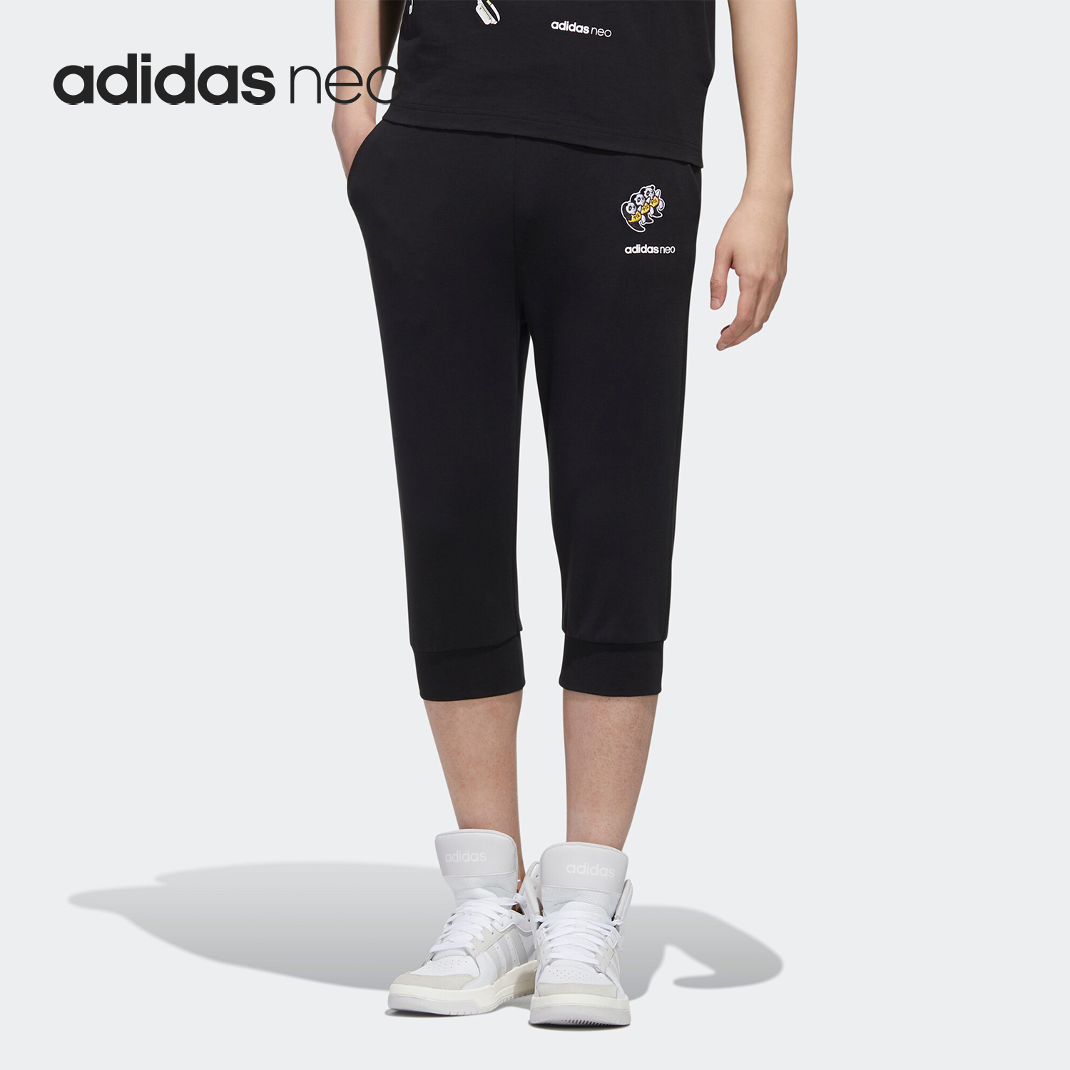 Adidas/阿迪达斯正品neo M PNDA 3/4TP 男子休闲运动七分裤GJ6689