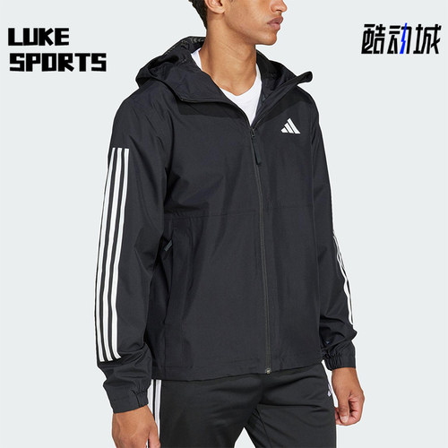 Adidas/阿迪达斯正品2025新款男士梭织连帽运动外套JD1043