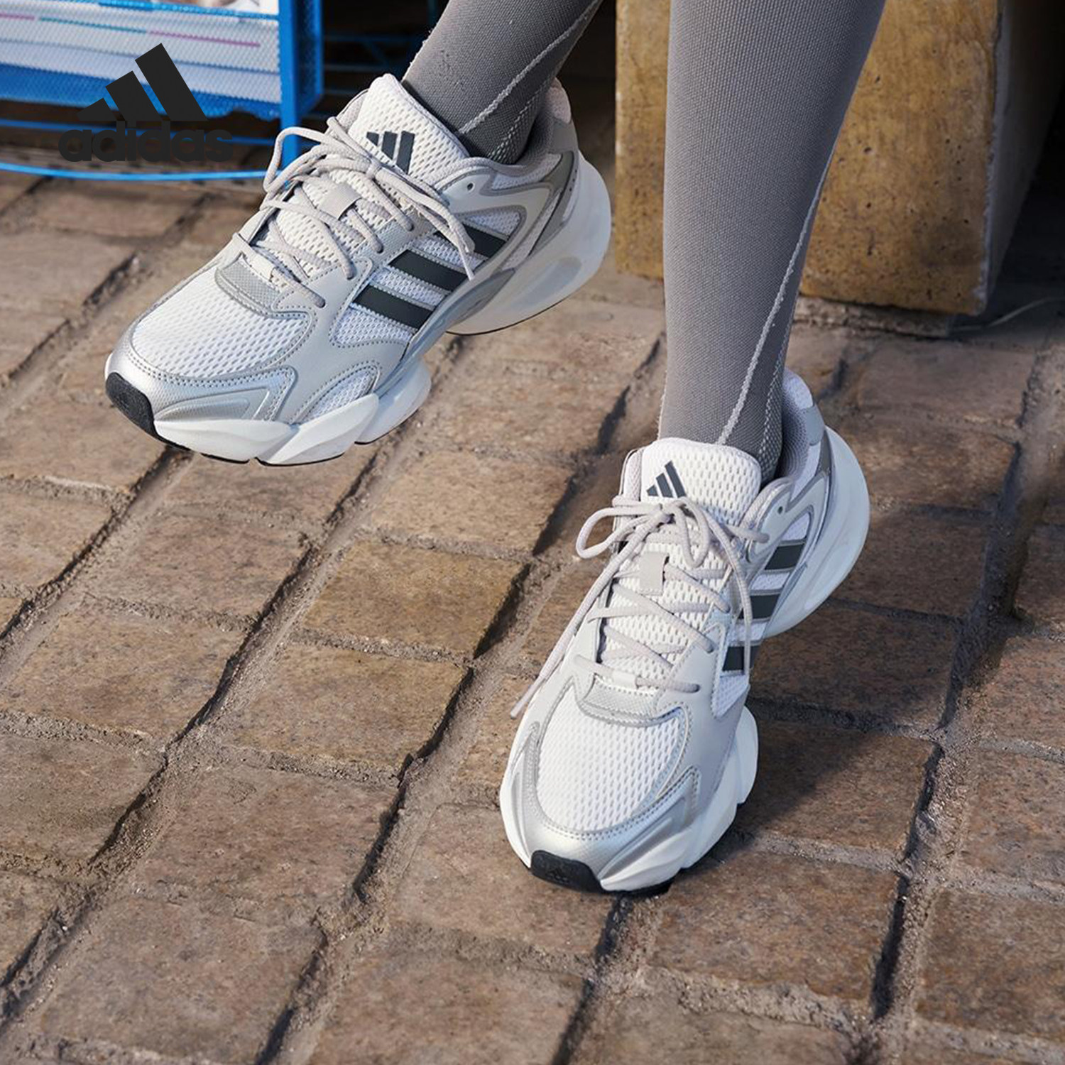 Adidas/阿迪达斯正品MEGASTRIDE男女同款透气运动老爹鞋JR6333 - 实物图