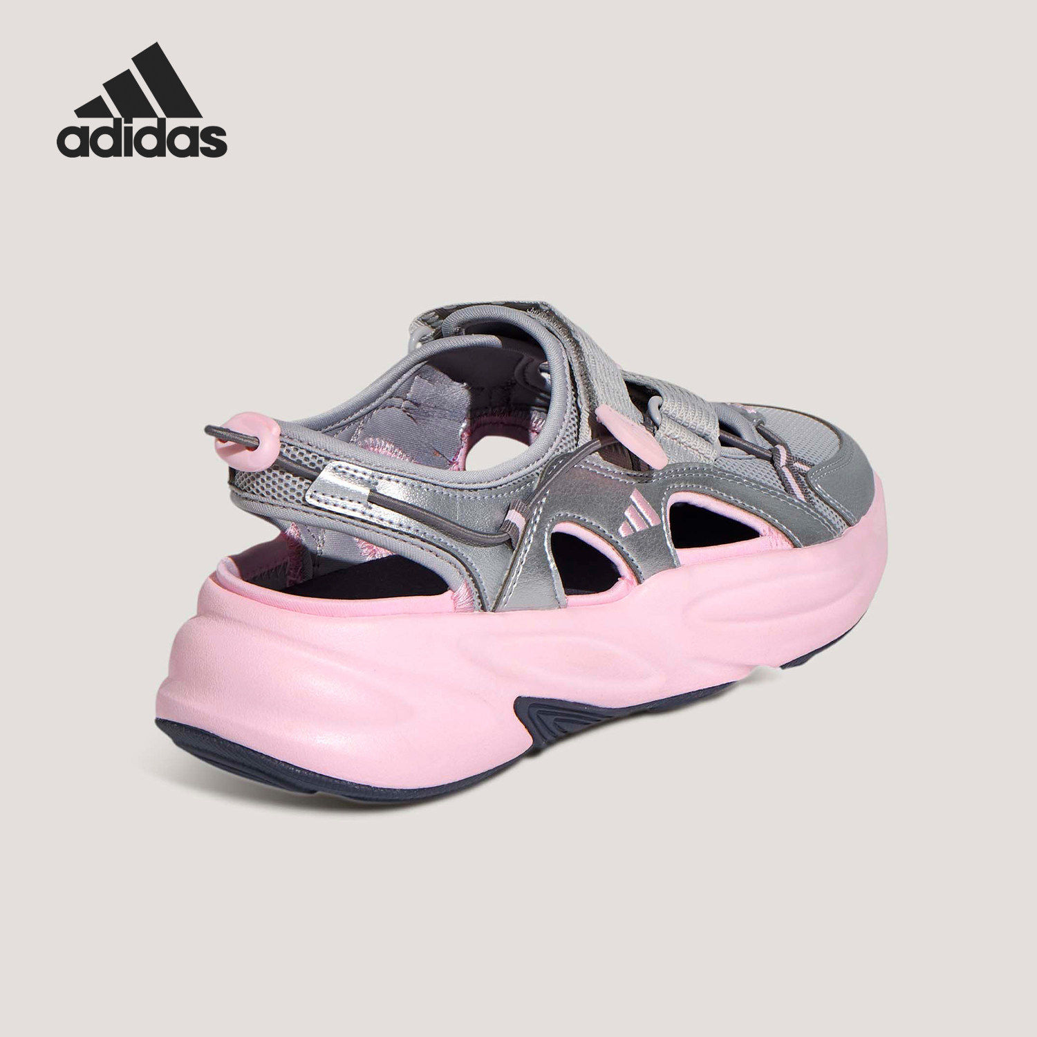 Adidas/阿迪达斯官方正品OZWAVE SANDAL男女魔术贴厚底凉鞋KH5740