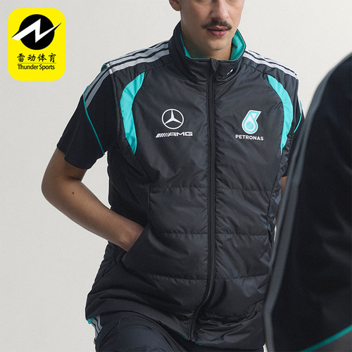 Adidas/阿迪达斯正品新款男黑蓝绿色保暖经典棉马甲背心KE5476