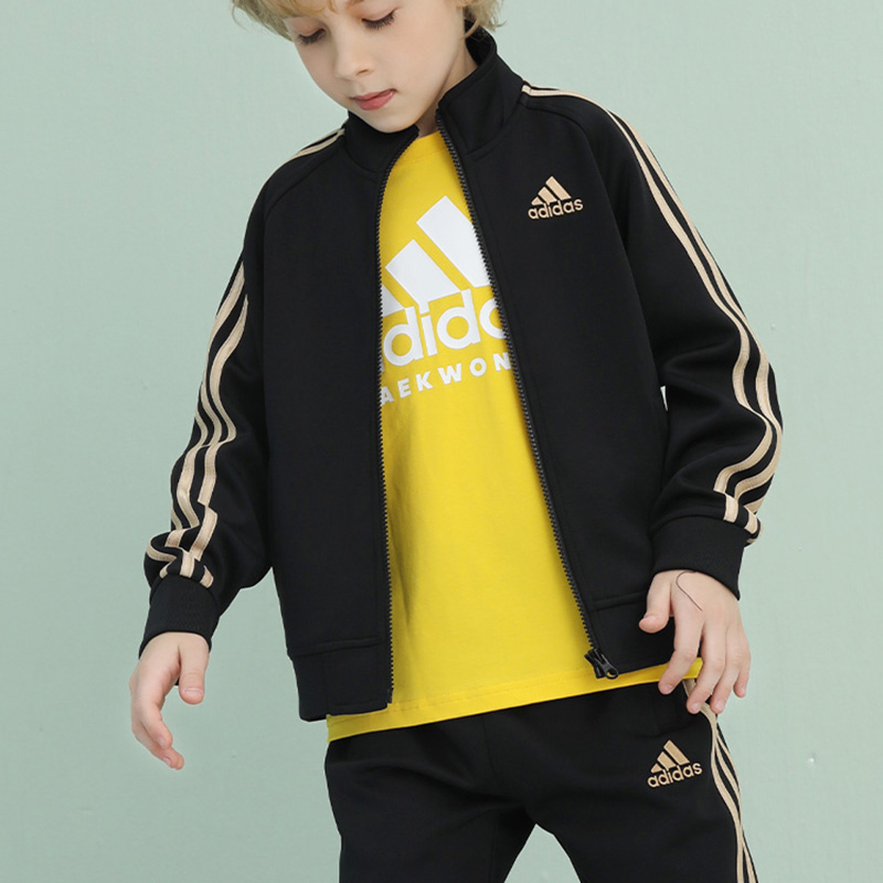 Adidas/阿迪达斯正品儿童立领拉链简约夹克外套TR30JK-BG