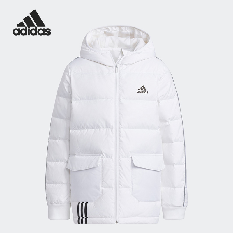 Adidas/阿迪达斯正品 Down Jacket 大童中长款羽绒服 H45036