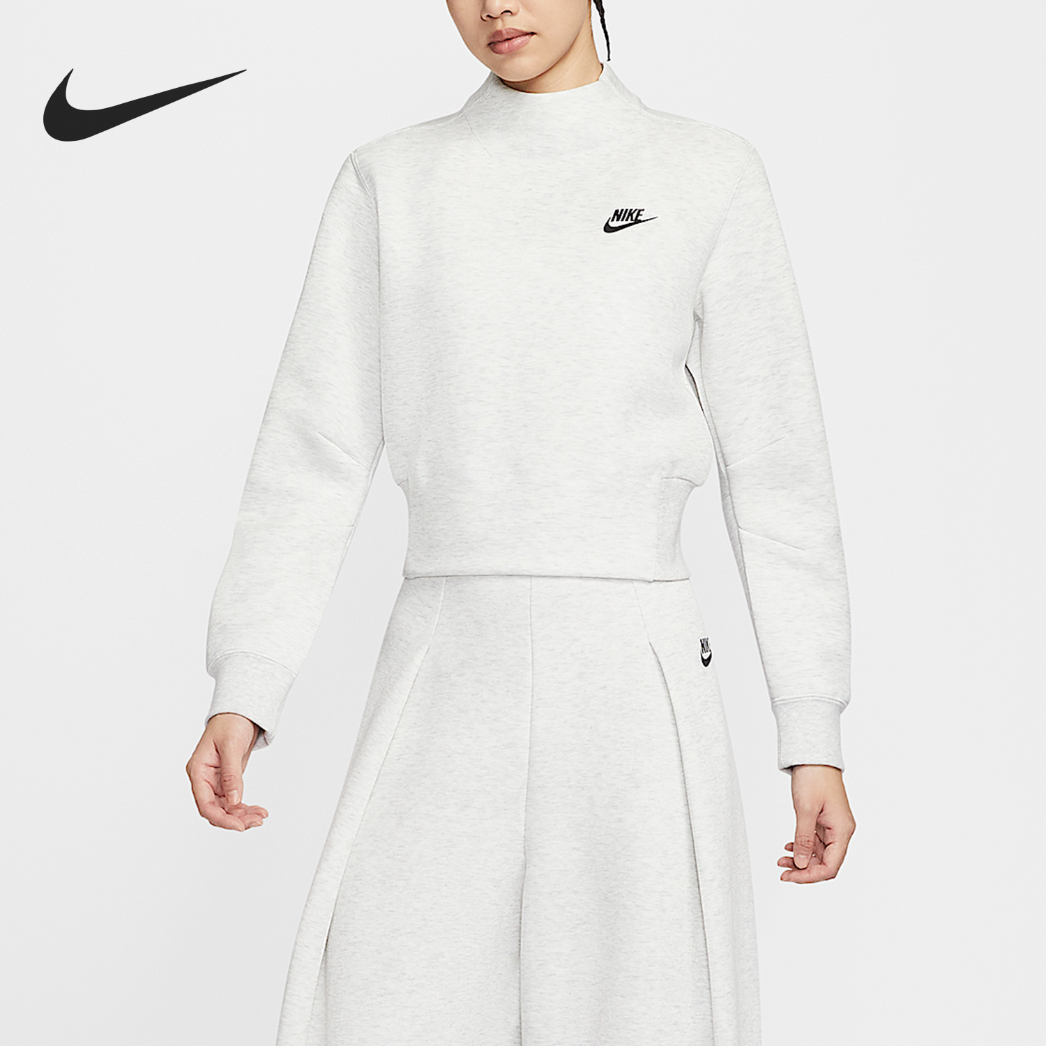 Nike/耐克正品2025女士针织企领易穿脱运动卫衣HV2797-013