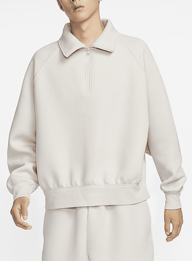 Nike/耐克正品Tech男士简约半拉链宽松翻领卫衣FZ7569-104