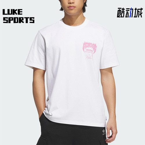 Adidas/阿迪达斯正品三叶草男士日常针织经典图案透气短袖KA2255