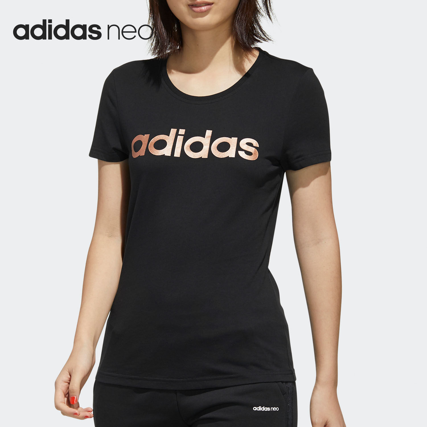 Adidas/阿迪达斯NEO 女子运动短袖T恤 FP7870 FP7872