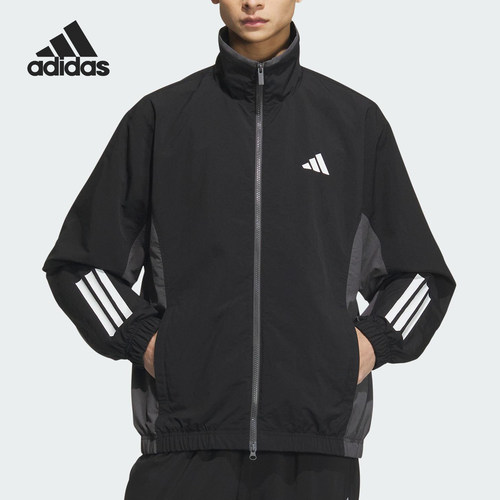 Adidas/阿迪达斯官方正品2025男士梭织宽松运动休闲外套KC3920