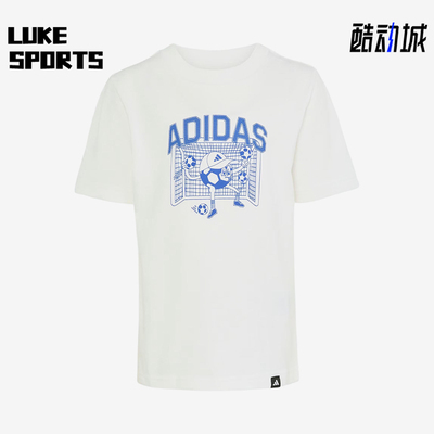 Adidas/阿迪达斯正品字母印花足球图案圆领经典休闲短袖T恤KA2962