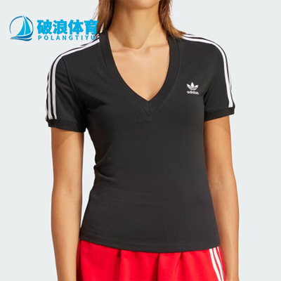 阿迪达斯女士修身简约短袖T恤