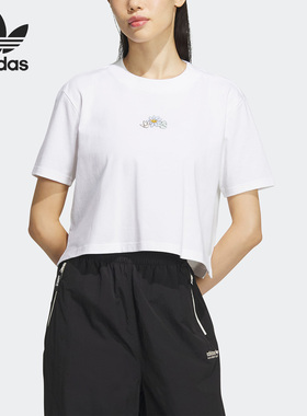 Adidas/阿迪达斯正品三叶草夏新款印花女子运动短袖T恤IK8642