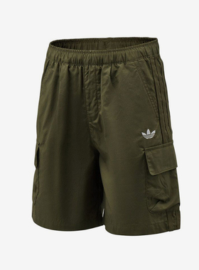Adidas/阿迪达斯正品三叶草LKWVST新款儿童绿色短裤KX7591