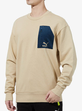 Puma/彪马正品2021秋季新款男子圆领长袖套头卫衣535130-12