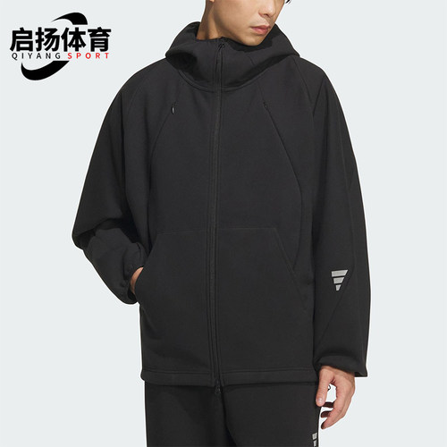 Adidas/阿迪达斯正品FUSTL M SWT HD男士运动连帽宽松外套KC6076