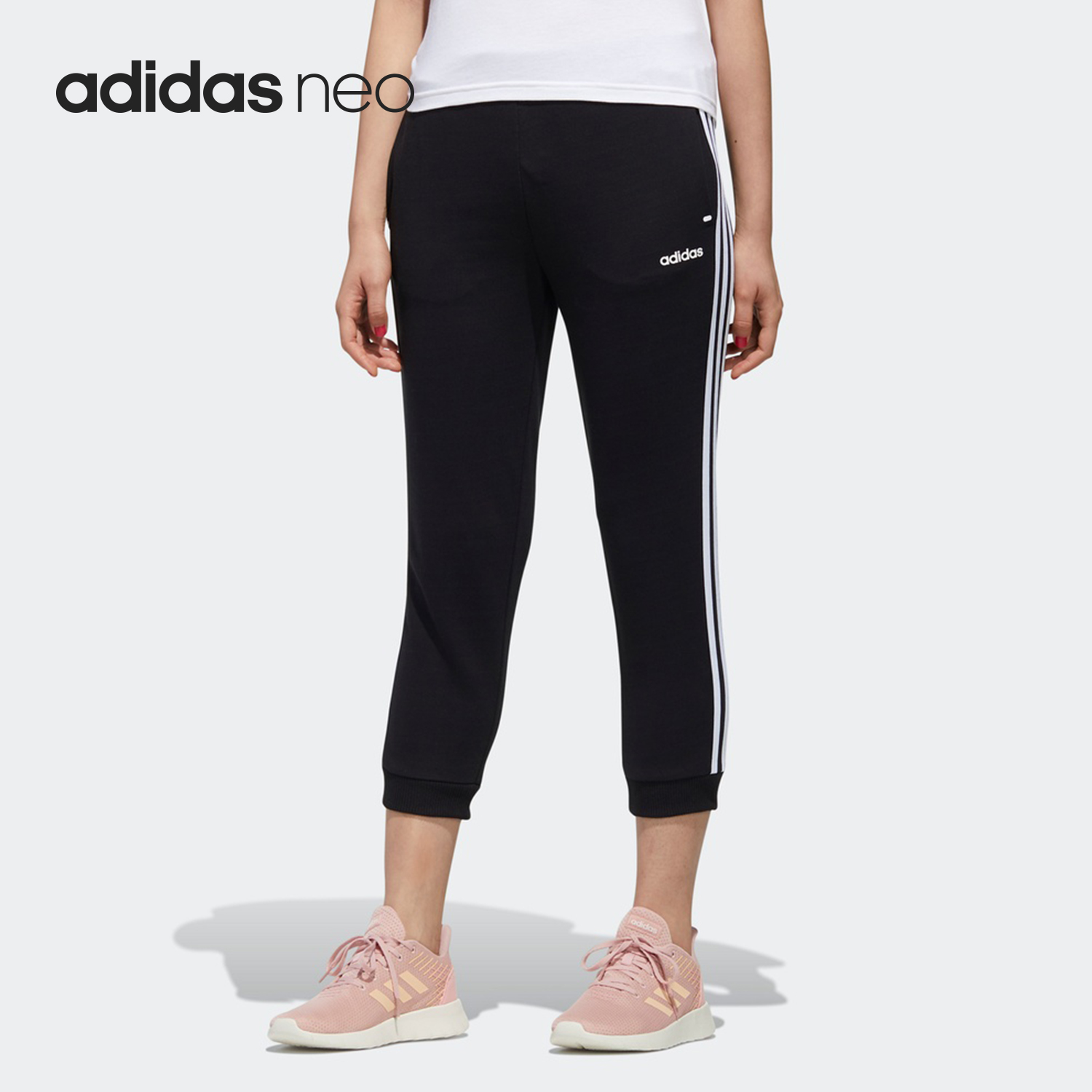 Adidas/阿迪达斯正品NEO W ESNTL 3S 7/8 女子休闲运动裤 GJ7949