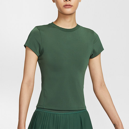 Nike/耐克正品Dri-FIT女士套头修身针织网球运动短袖HQ2995-323