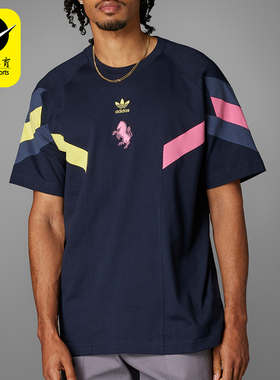 Adidas/阿迪达斯正品男士圆领休闲经典印花运动短袖T恤IN5598