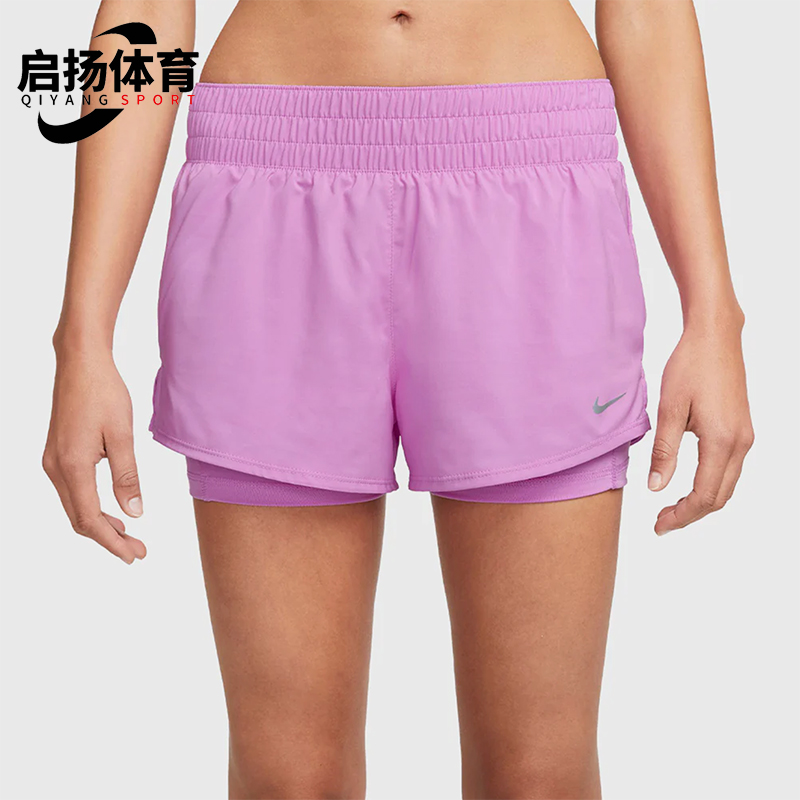 Nike/耐克正品2025女士印花松紧腰透气二合一运动短裤DX6013-532