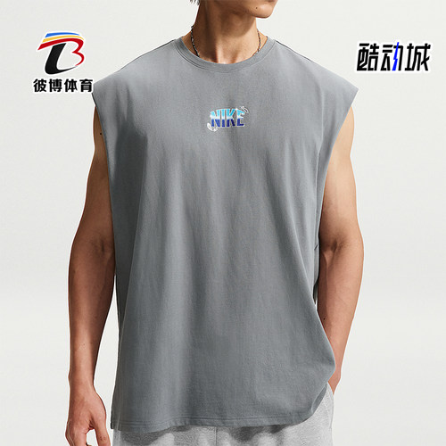 Nike/耐克正品男士印花图案圆领套头无袖背心T恤IW1197-065