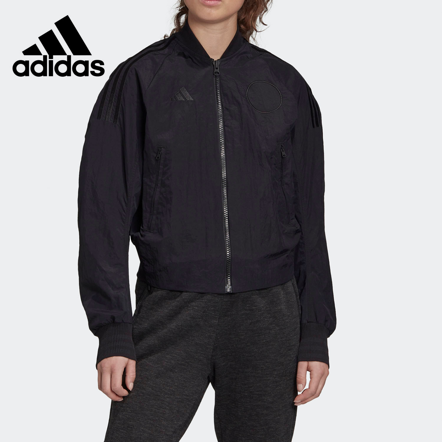 Adidas/阿迪达斯官方正品 女子休闲运动透气透气夹克外套 FK0975