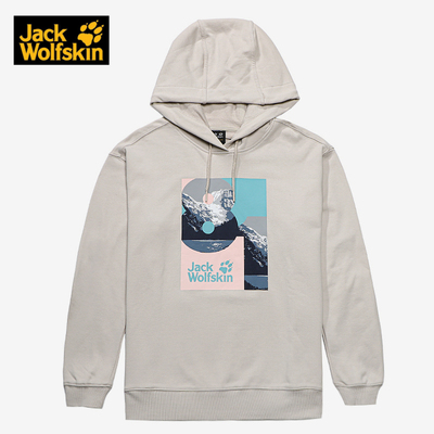 Jackwolfskin狼爪正品女子户外休闲印花时尚连帽长袖卫衣 5721061