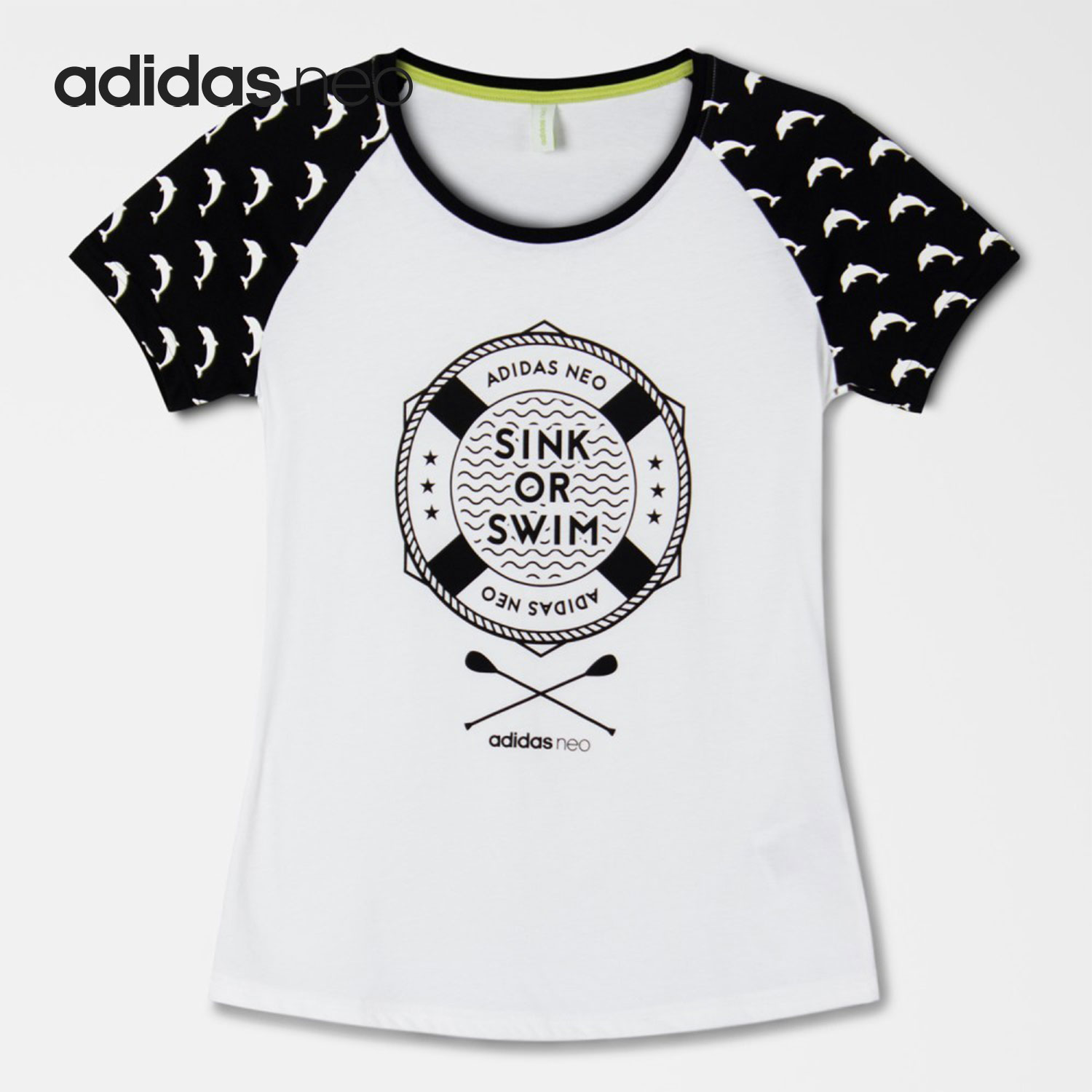 Adidas/阿迪达斯正品NEO当季新款女子休闲运动短袖T恤AX5561