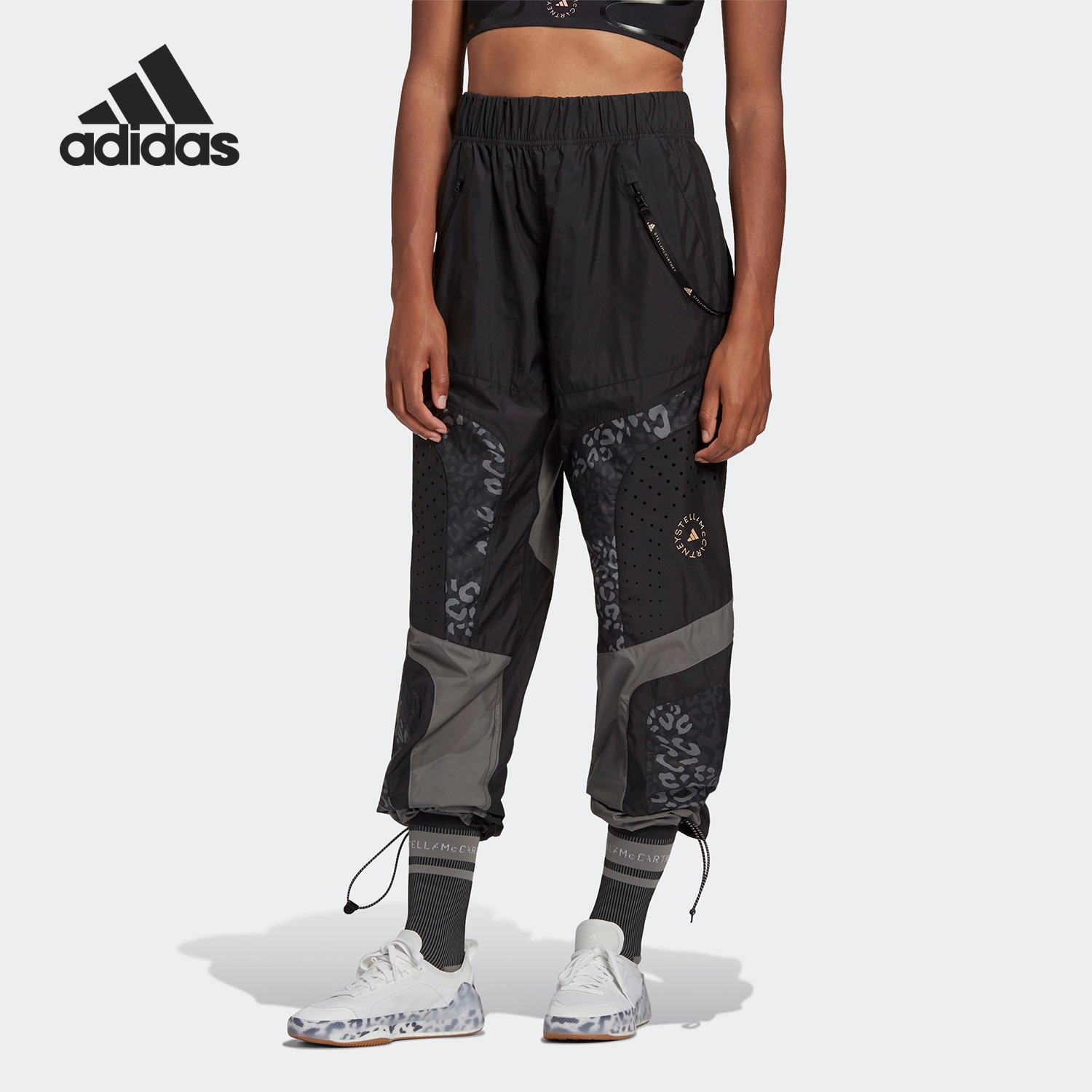 Adidas/阿迪达斯官方正品SMC女子运动休闲松紧束脚梭织长裤FU0712