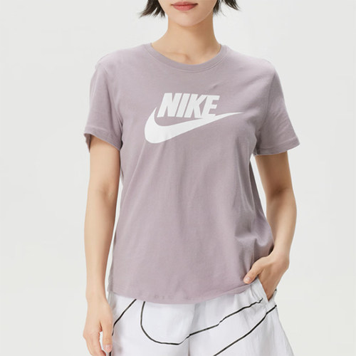 Nike/耐克正品Sportswear新款女浅紫白色经典短袖T恤DX7907-226