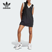 连衣裙IS5262 三叶草女子宽松透气V领无袖 Adidas 阿迪达斯正品