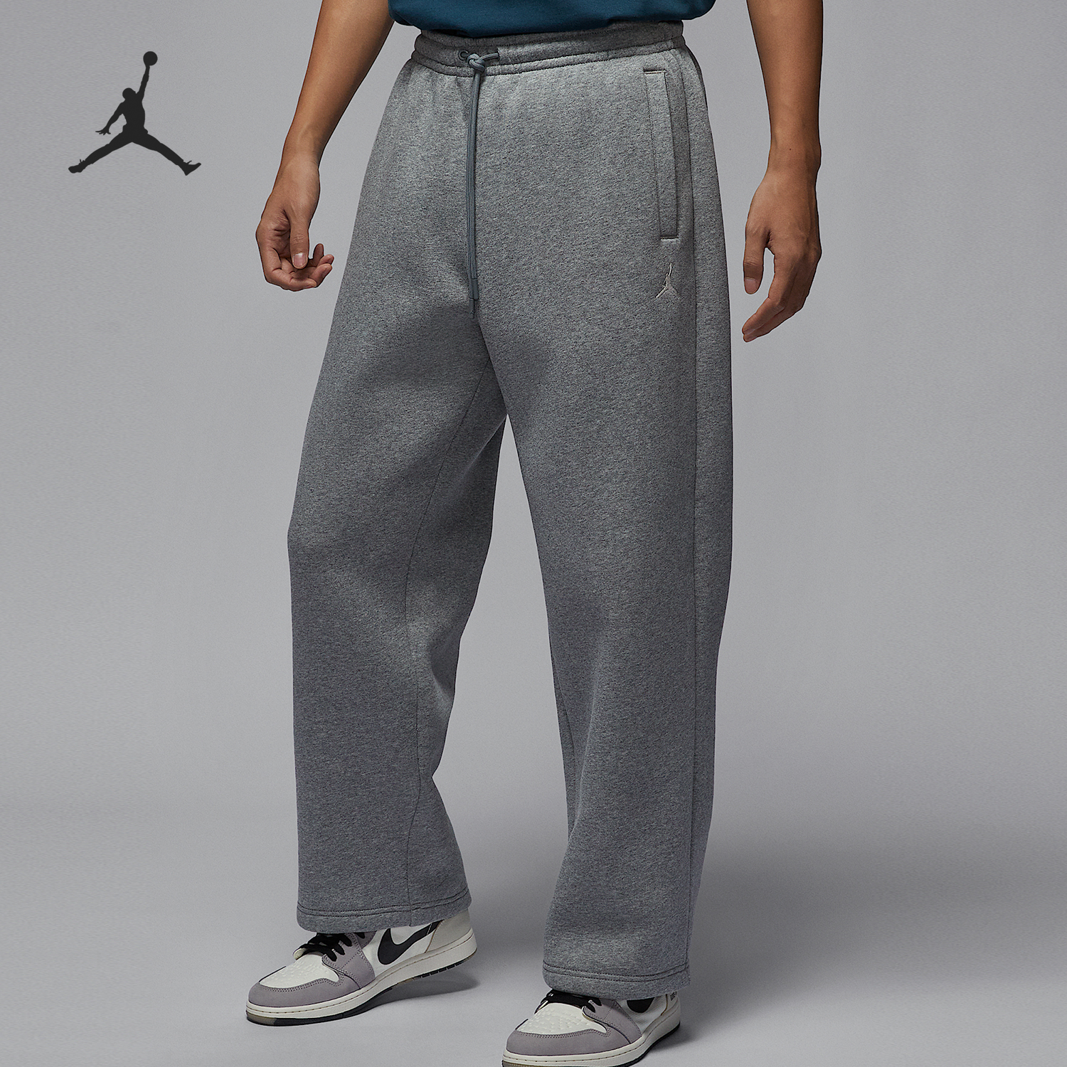 Nike/耐克正品JORDAN男士加绒宽松直筒运动长裤IB7239-091