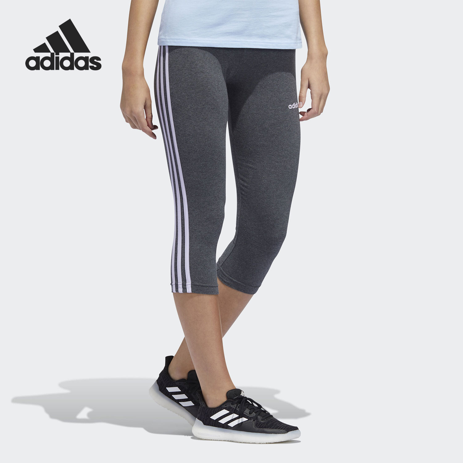 Adidas/阿迪达斯正品训练七分裤女子透气运动紧身裤 FM6838