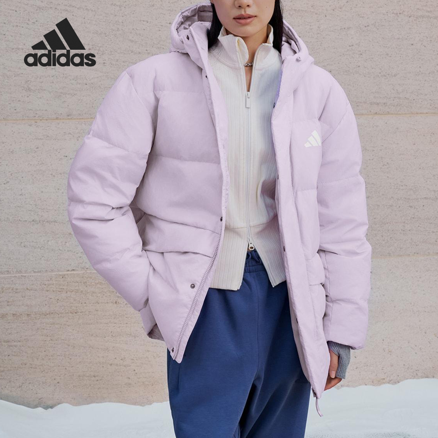 Adidas/阿迪达斯官方正品LINEAR男士保暖长袖运动羽绒服KS6485