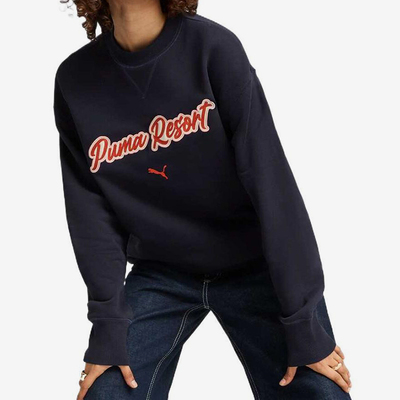 Puma/彪马正品新款男女款美式复古圆领经典针织套头卫衣632935-16