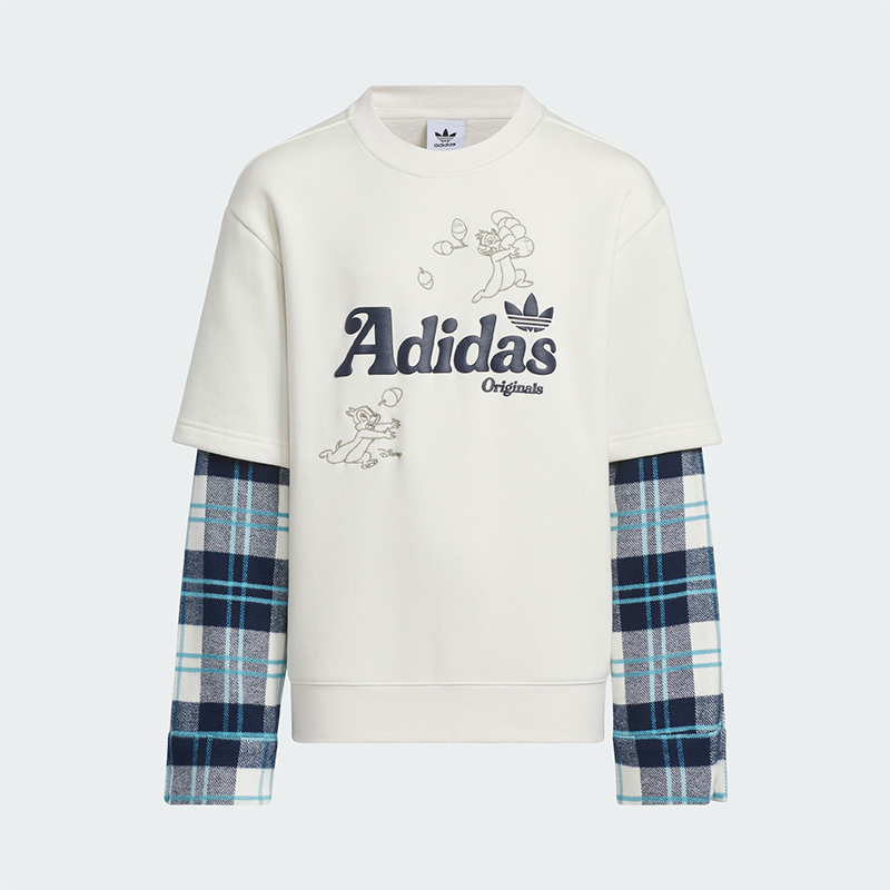 阿迪达斯大童运动拼接时尚卫衣