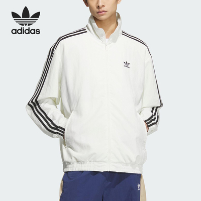 Adidas/阿迪达斯正品三叶草男士立领三条纹梭织外套KC1455