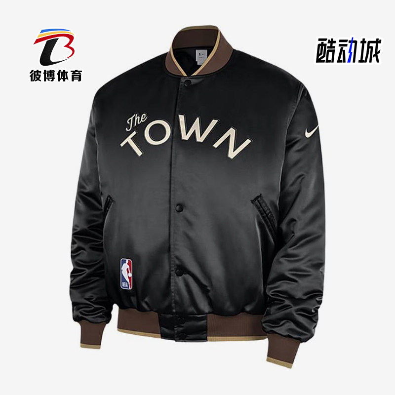 Nike/耐克正品NBA新款男黑棕色球类运动经典保暖棒球服HQ5764-010