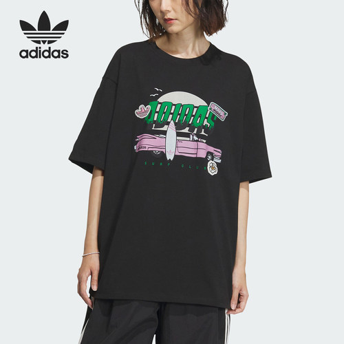 Adidas/阿迪达斯正品三叶草女士印花透气圆领时尚短袖IW6297