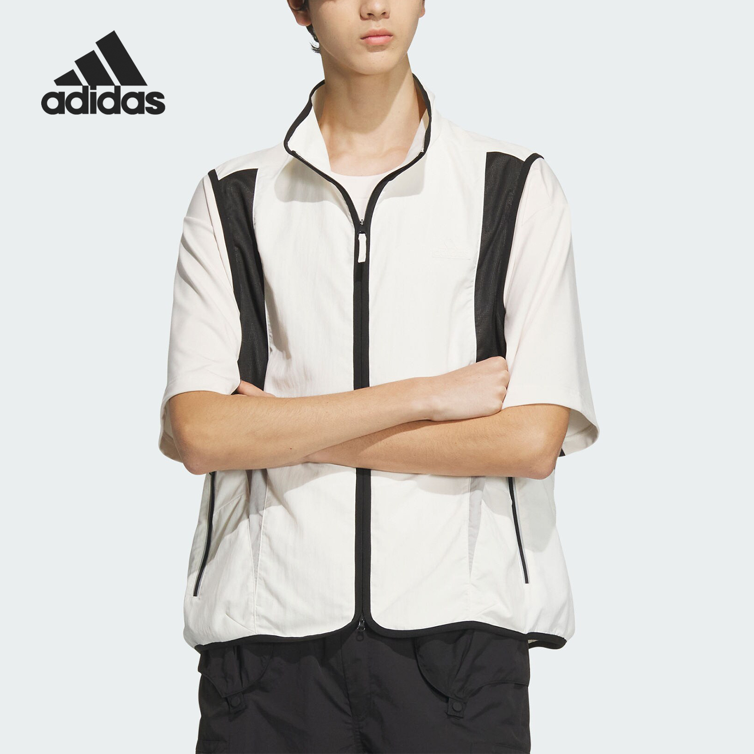 Adidas/阿迪达斯官方正品FUSTL WV VEST男士梭织立领单马甲JI9886