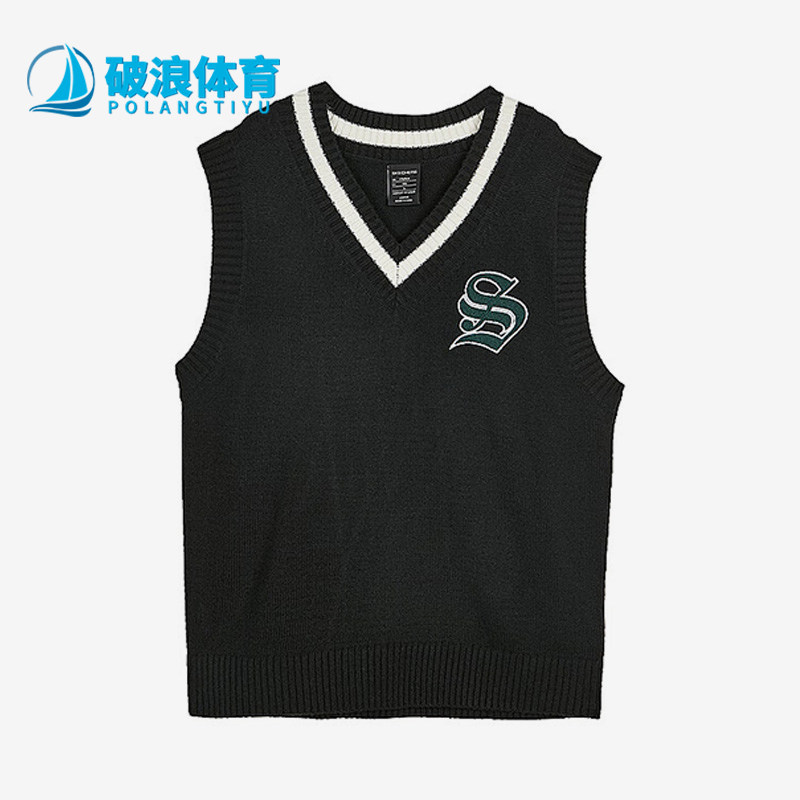 Skechers/斯凯奇正品新款男女同款V领无袖套头舒适运动背心马甲