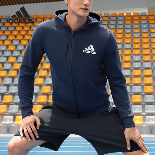 Adidas/阿迪达斯正品春季新款男子运动连帽针织外套DX2492