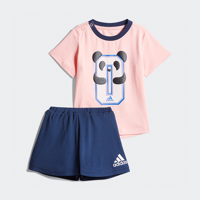 阿迪达斯婴童印花运动套装