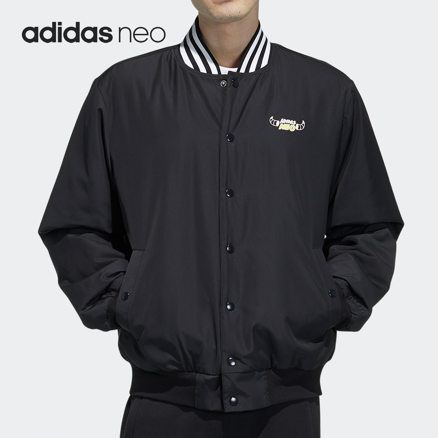 Adidas/阿迪达斯正品 NEO 男子印花时尚休闲运动棉服GL8087