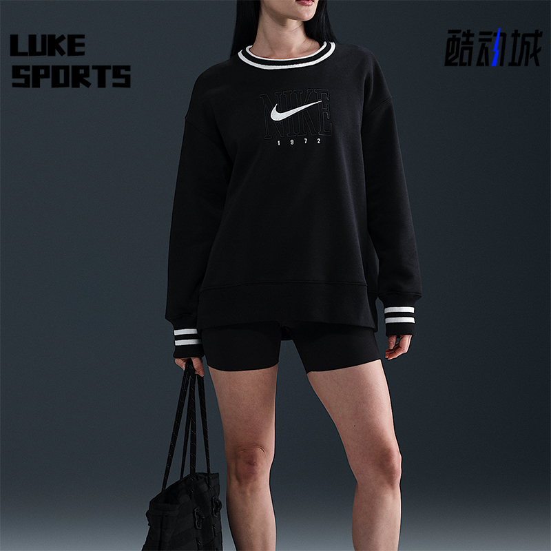 Nike/耐克正品春季新款女士保暖加绒圆领休闲卫衣HJ0950-010