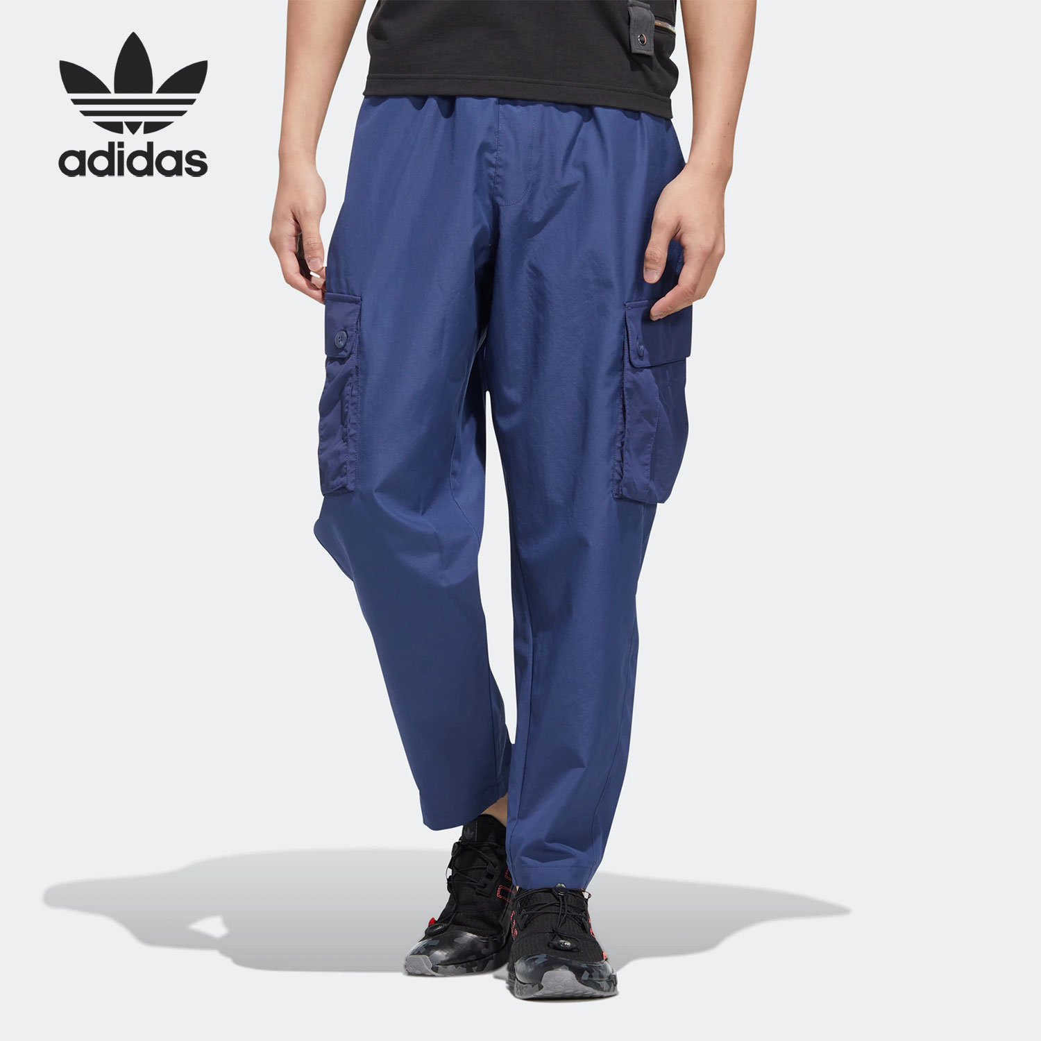 Adidas/阿迪达斯正品三叶草男子直筒侧口袋工装梭织裤HM8005