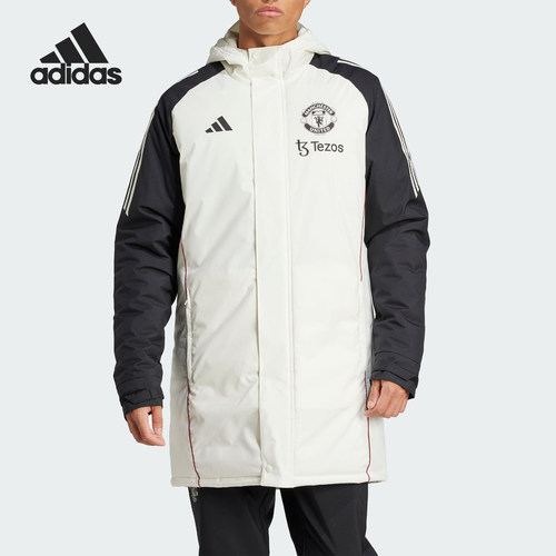 Adidas/阿迪达斯官方正品新款男士足球训练保暖连帽棉服JE3724
